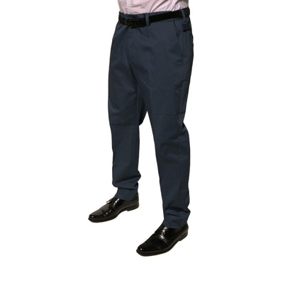 Dolce & Gabbana Dark Blue Cotton Stretch Skinny Men Dress Pants