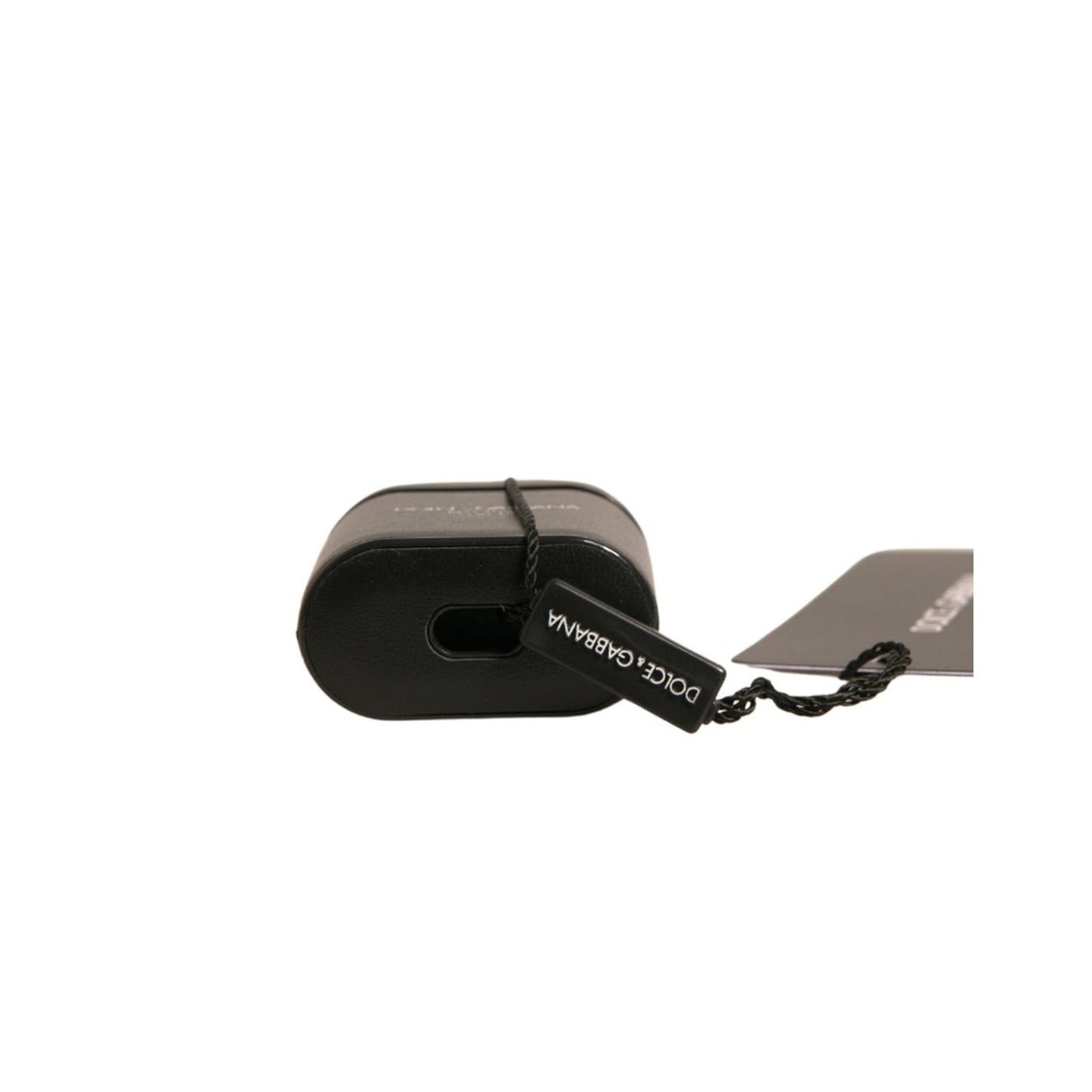 Dolce & Gabbana Black PVC Logo Print Flip Holder Airpods Case