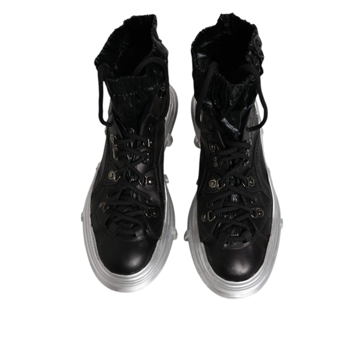 Dolce & Gabbana Black Nylon Galileo High Top Sneakers Shoes