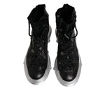 Dolce & Gabbana Black Nylon Galileo High Top Sneakers Shoes