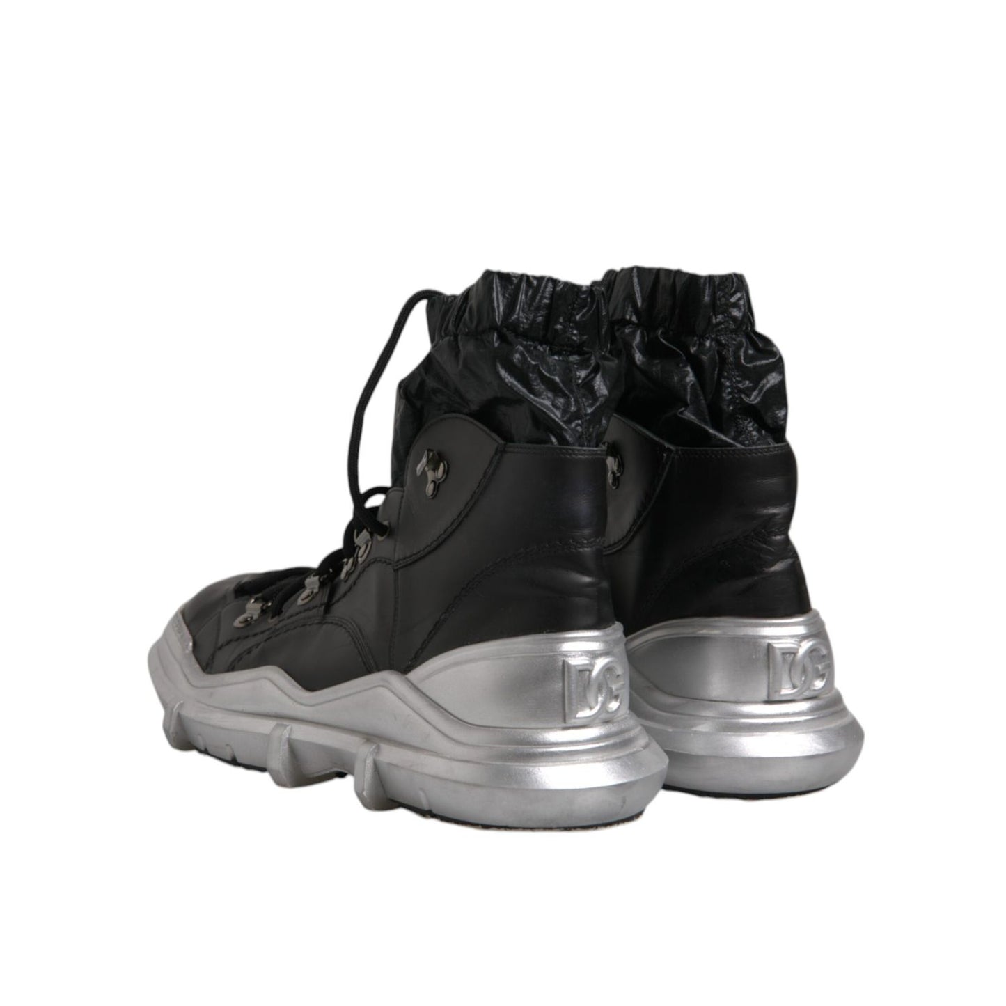 Dolce & Gabbana Black Nylon Galileo High Top Sneakers Shoes