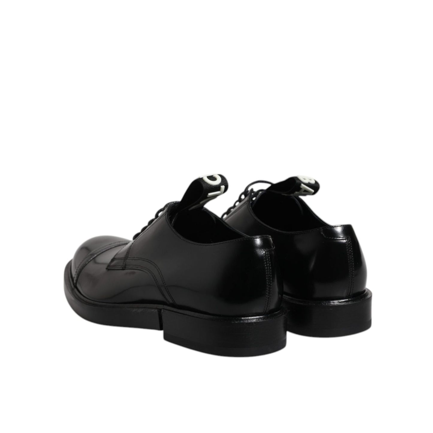 Dolce & Gabbana Black Patent Leather Derby Lace Up Formal Dress Shoes