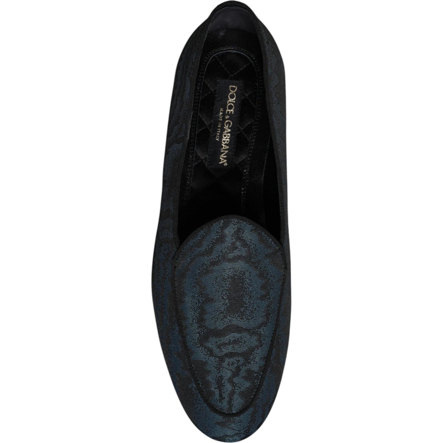 Dolce & Gabbana Blue Black Flats Men Loafers Dress Shoes