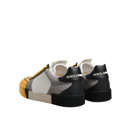 Dolce & Gabbana Multicolor Leather DNA Low Top Sneakers Shoes