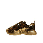 Dolce & Gabbana Gold Daymaster Leather Low Top Sneakers Shoes