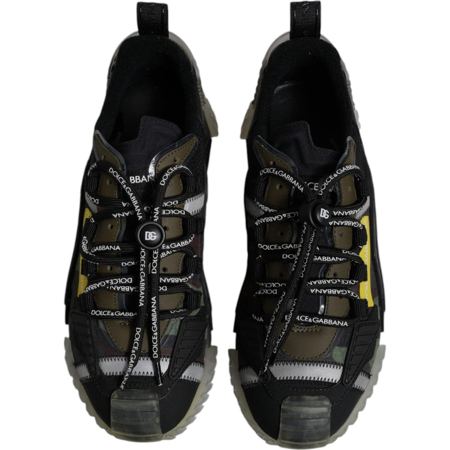 Dolce & Gabbana Black Green Camo NS1 Low Top Sneakers Shoes