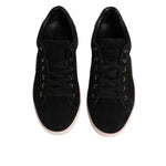 Dolce & Gabbana Black Logo Suede Leather Men Sneakers Shoes