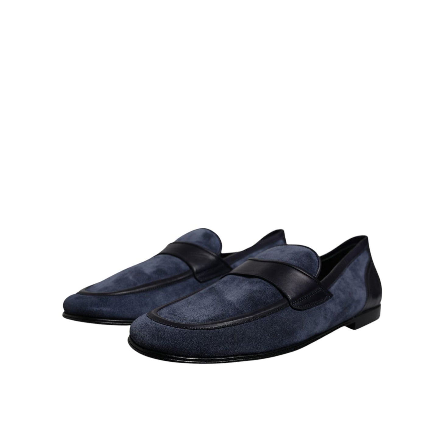 Dolce & Gabbana Blue Suede Leather Shoes Loafer Moccasin Shoes