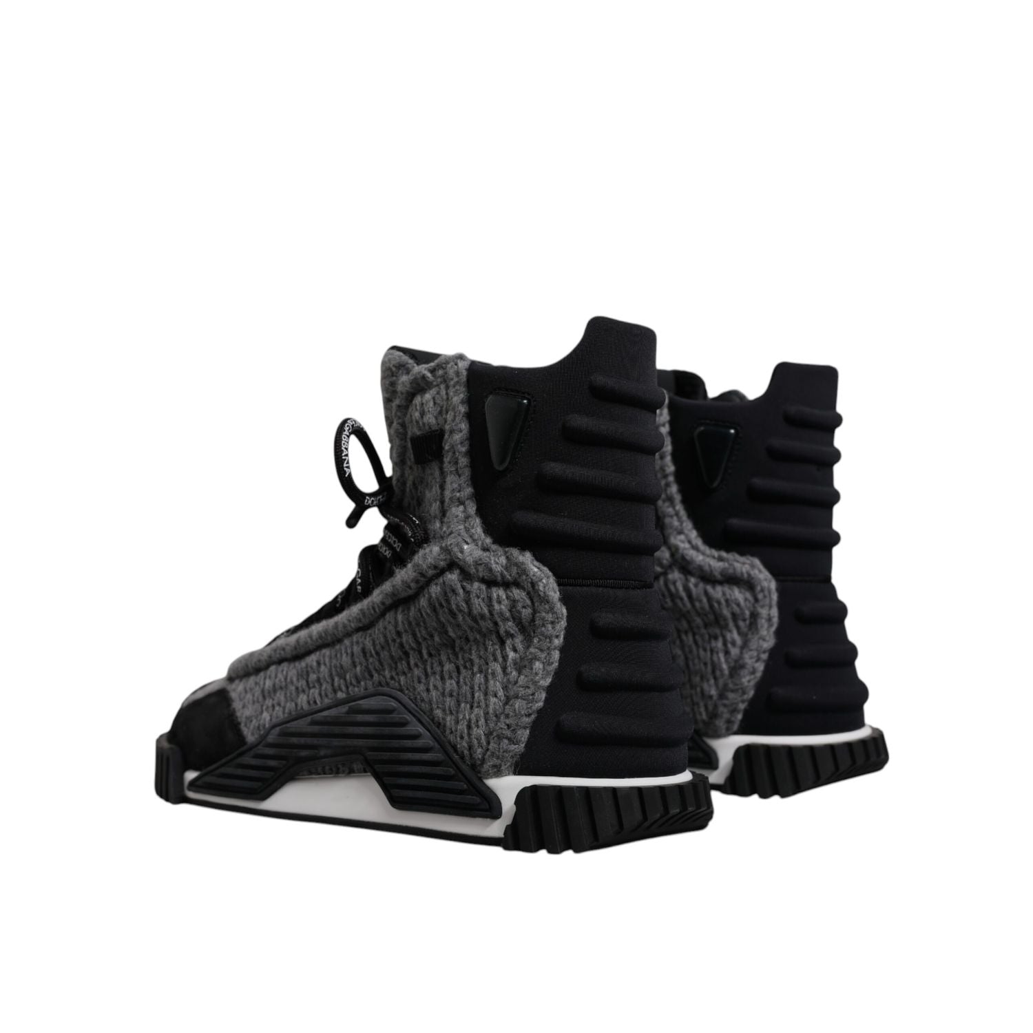 Dolce & Gabbana Gray Black NS1 High Top Boots Sneakers Shoes