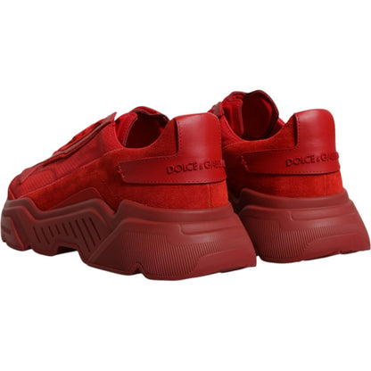 Dolce & Gabbana Red Leather Daymaster Low Top Sneakers Shoes