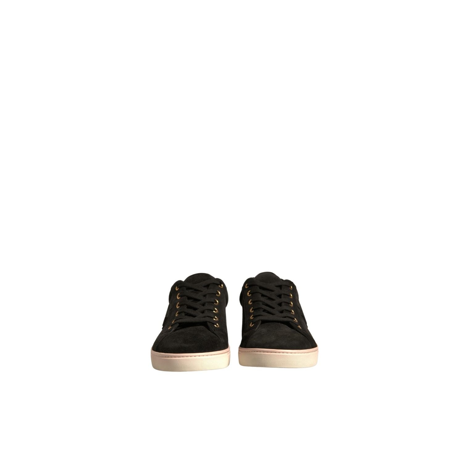 Dolce & Gabbana Black Logo Suede Leather Men Sneakers Shoes