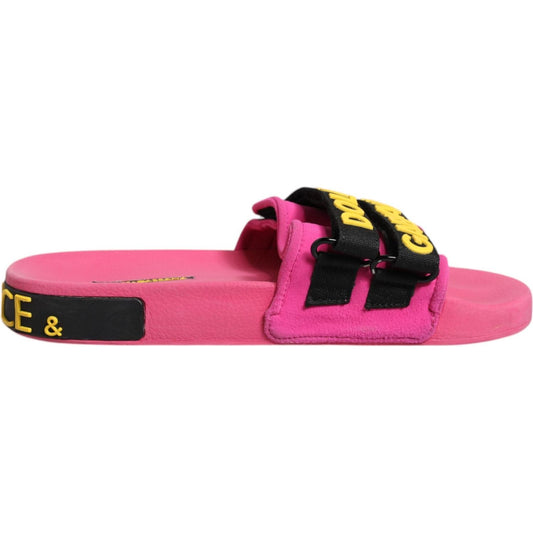 Dolce & Gabbana Fuchsia Neoprene Slides Flats Beachwear Shoes 1728,67345645728,Dolce & Gabbana,EU39/US8.5,Flat Shoes - Women - Shoes,Fuchsia,Material: 60% Nylon 20% PU 15% Polyester 5% Elastane,Preowned / Defect,Shoes,Women,Women - Shoes Dolce & Gabbana L
