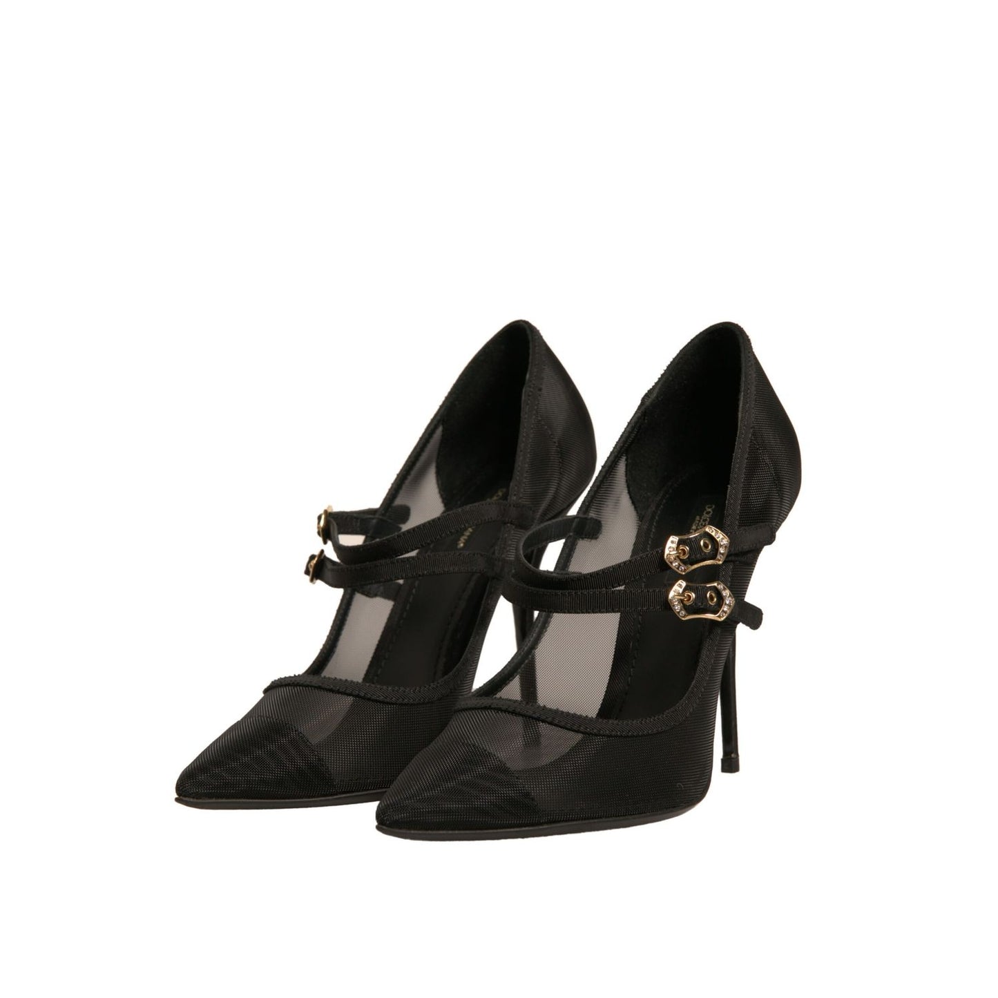 Dolce & Gabbana Black Mesh Mary Jane High Heels Pumps Shoes