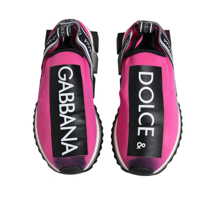 Dolce & Gabbana Fuchsia White Slip On Sorrento Sneakers Shoes