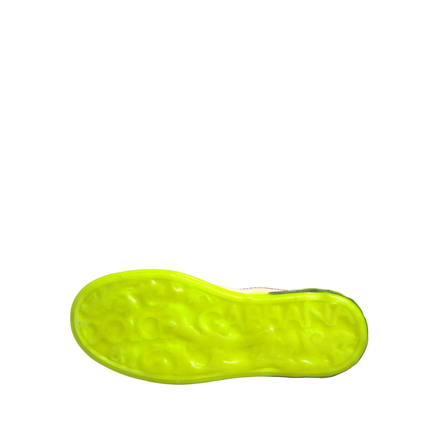 Dolce & Gabbana White Yellow Portofino Leather Sneakers Shoes