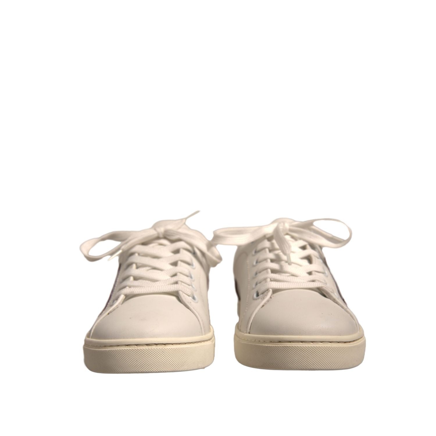 Dolce & Gabbana White Suede Leather Low Top Sneakers Shoes
