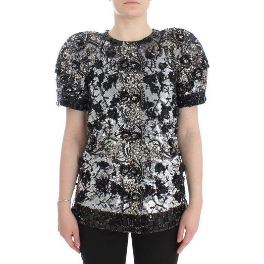 Dolce & Gabbana Crystal Embellished Knight Inspired Top Dolce & Gabbana