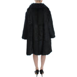 Dolce & Gabbana Black Goat Fur Shearling Long Jacket Coat