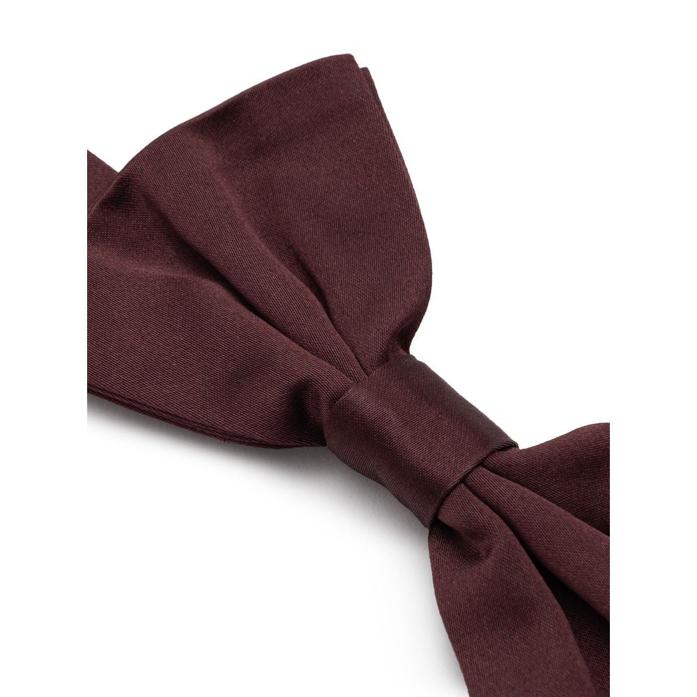 Dolce & Gabbana Burgundy Silk Bowtie