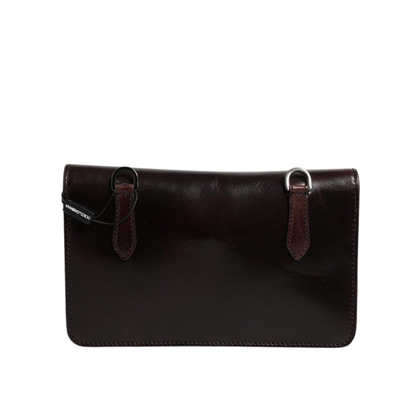 Dolce & Gabbana Maroon Horse Leather Logo Plaque Mini Crossbody Bag