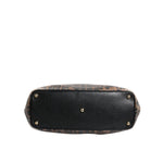 Dolce & Gabbana Brown Black Calfskin Leopard Print Shoulder Tote Bag
