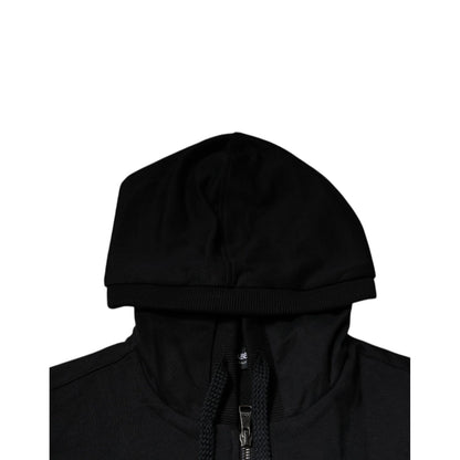 Dolce & Gabbana Black Logo Full Zip Hooded Sweatshirt Sweater