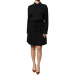Emporio Armani Black Viscose Long Sleeves A-line Mini Dress