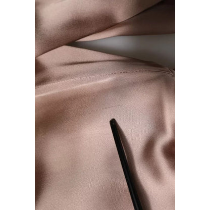 Emporio Armani Pink Satin Long Sleeves Sheath Wrap Mini Dress