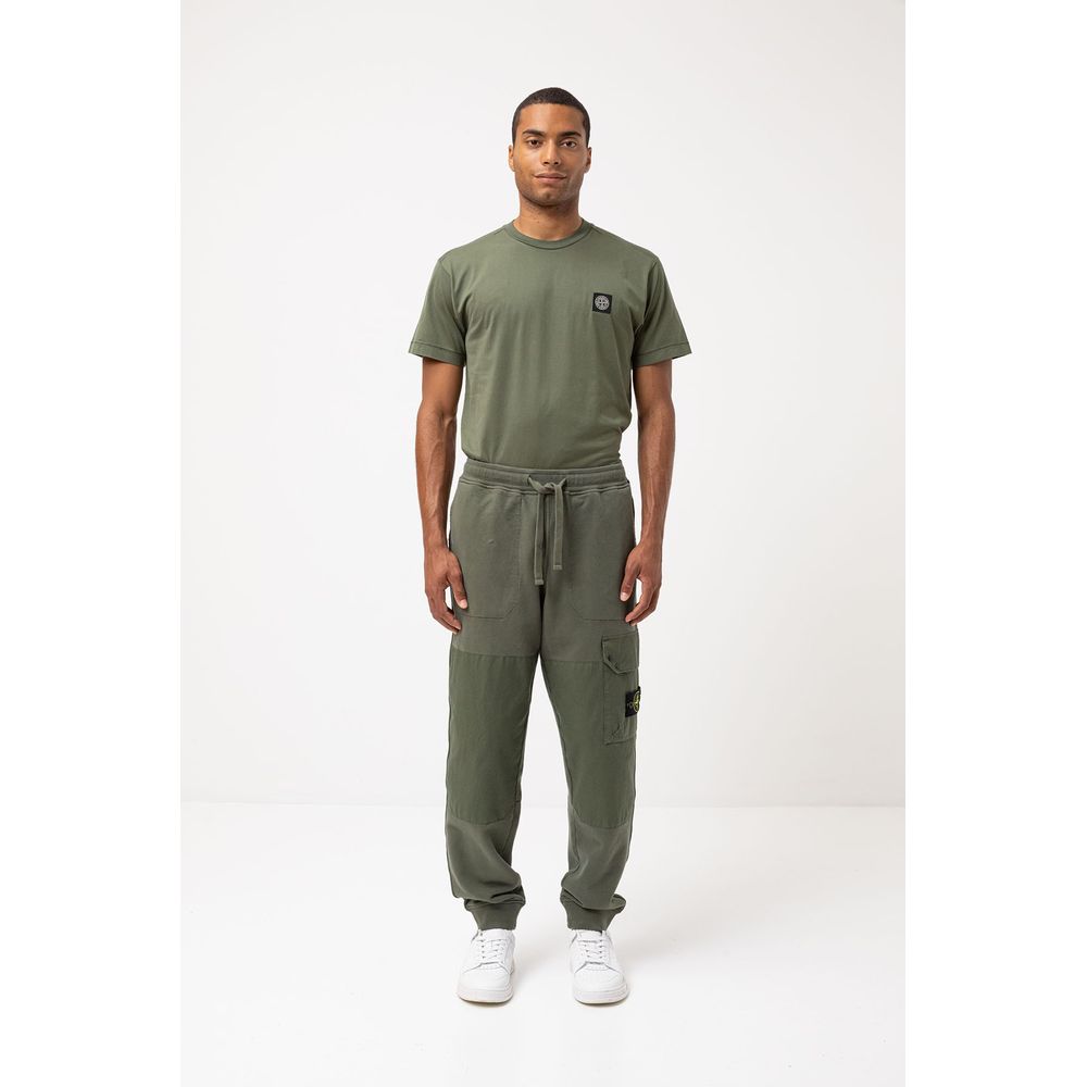 Stone Island Green Cotton Men's Tracksuit Pant
