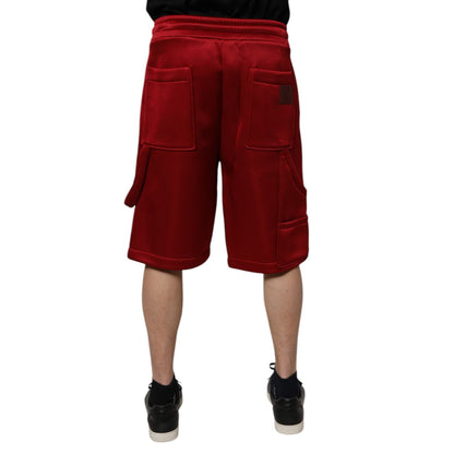 Dolce & Gabbana Maroon Viscose Nylon Mid Waist Bermuda Shorts