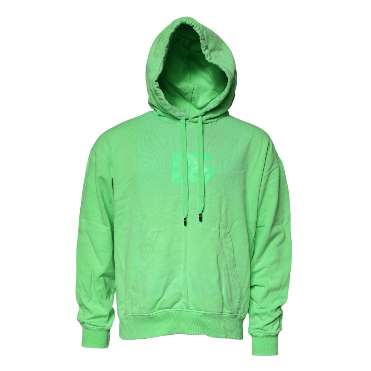 Dolce & Gabbana Green Logo Hooded Pullover Sweatshirt Sweater