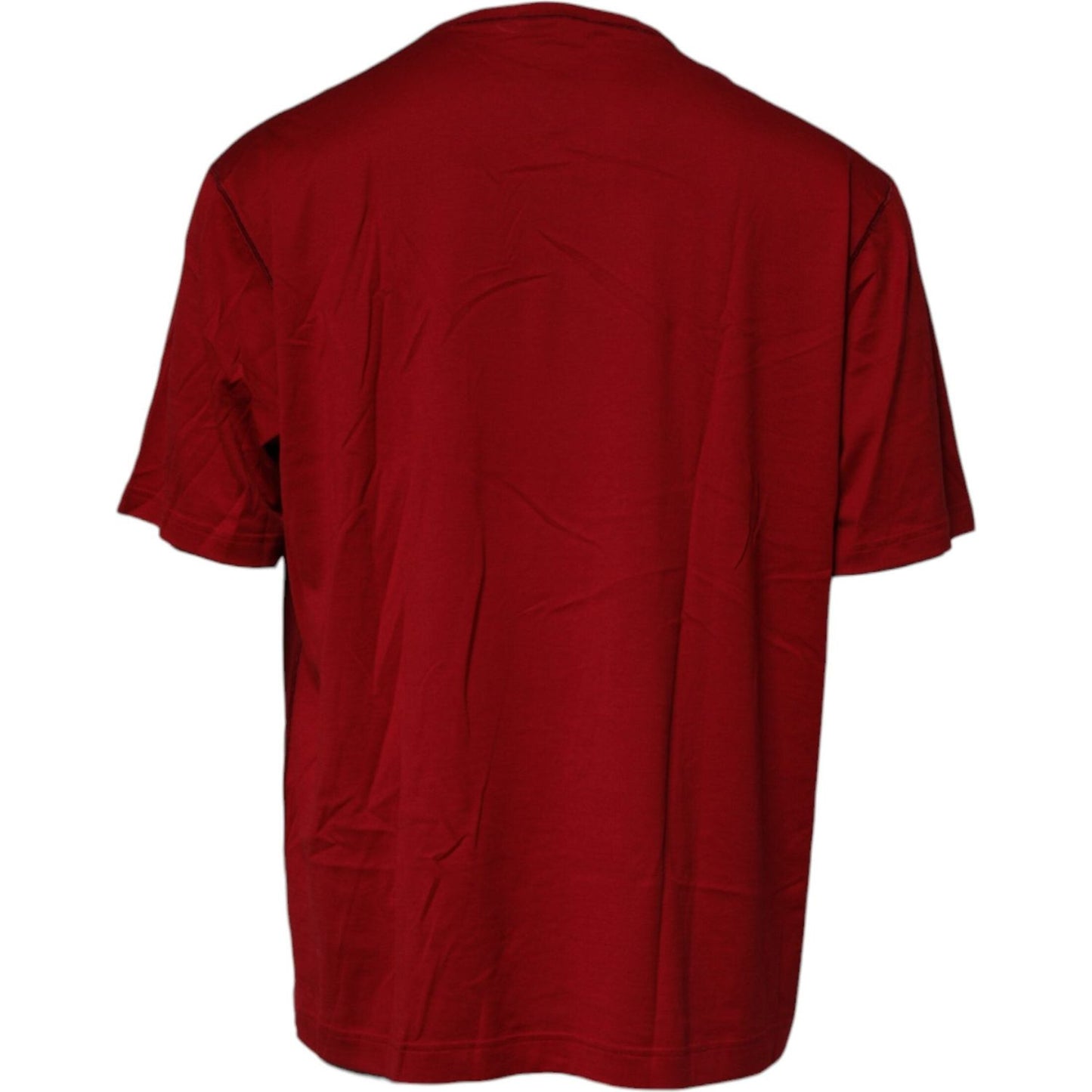 Dolce & Gabbana Red Logo Tape Cotton Crew Neck T-shirt TSH90048-44