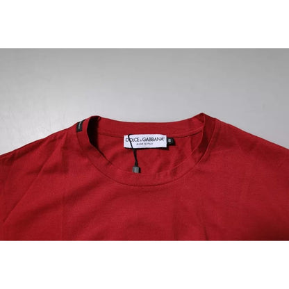 Dolce & Gabbana Red DG Logo Cotton Crew Neck T-shirt