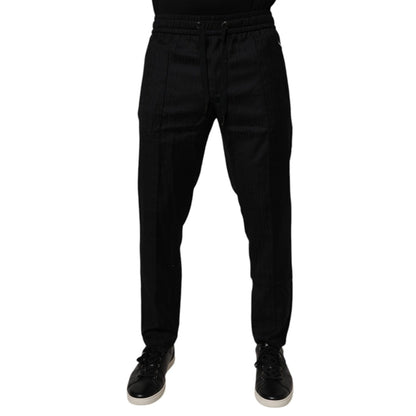 Dolce & Gabbana Black Wool Jogger Jogging Pants
