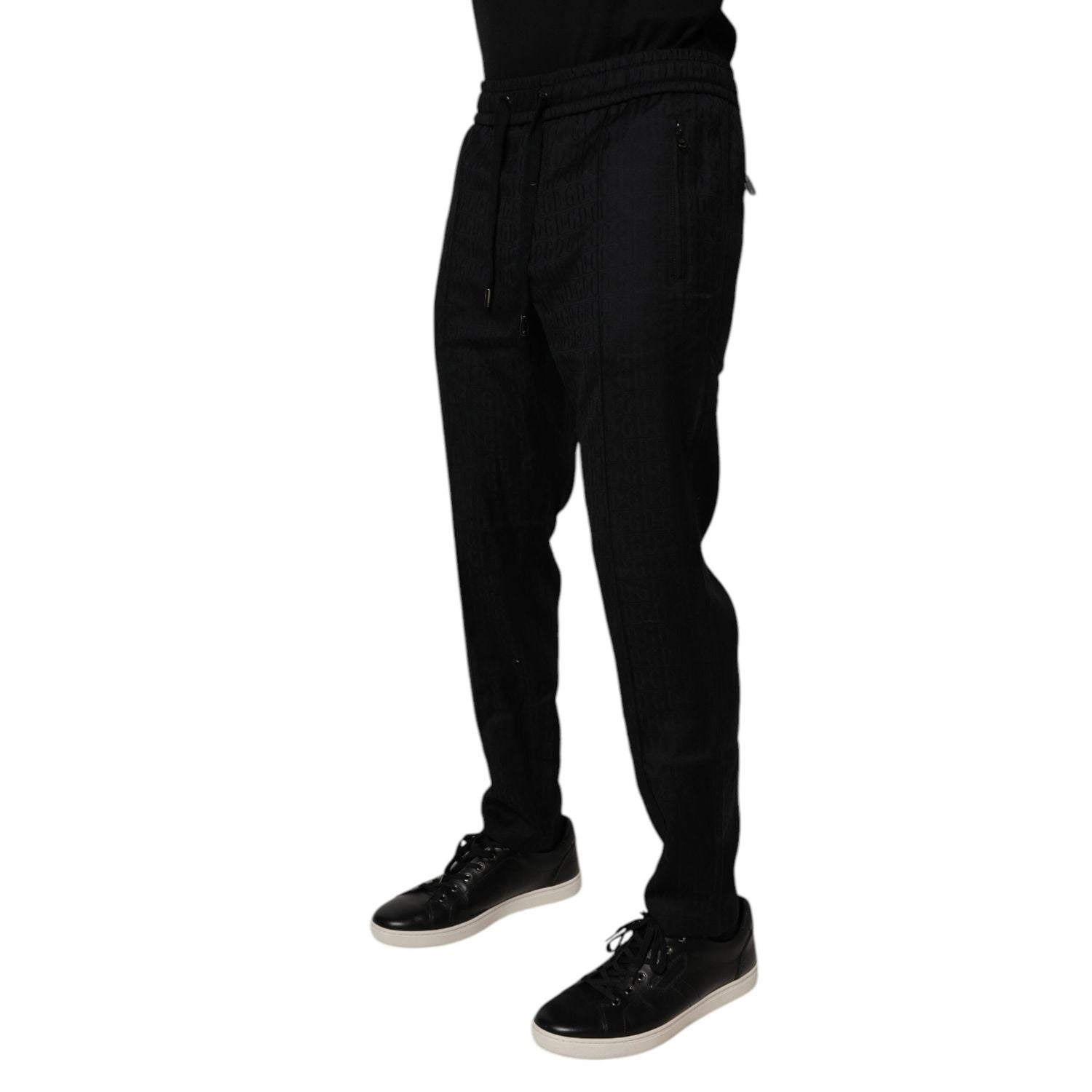Dolce & Gabbana Black Wool Jogger Jogging Pants