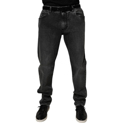 Dolce & Gabbana Black Cotton Stretch Skinny Men Denim Jeans