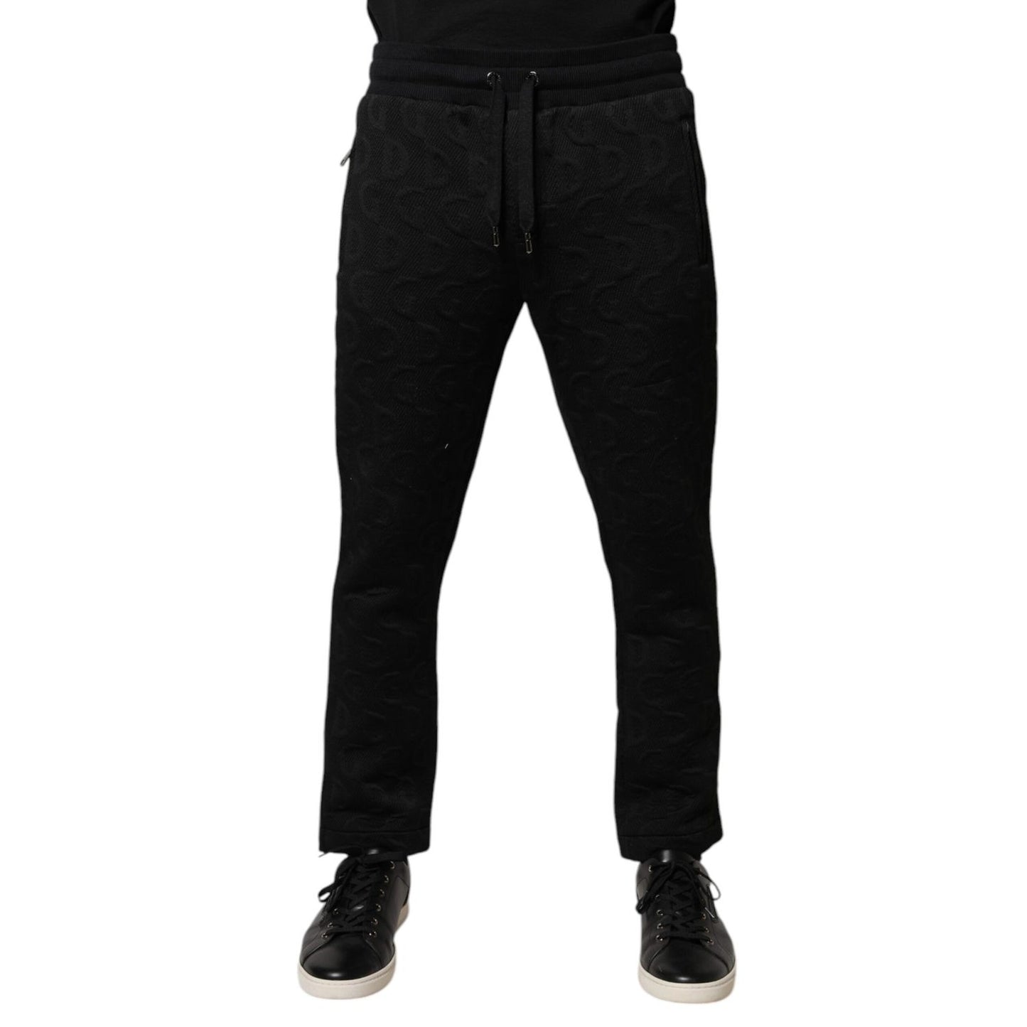 Dolce & Gabbana Black Logo Monogram Jogger Sweatpants Pants