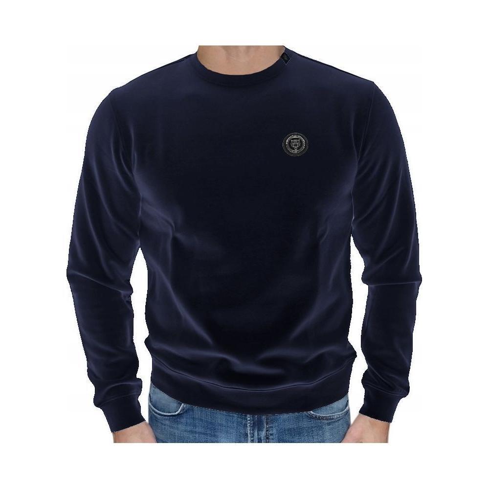 Plein Sport Blue Cotton Sweater PL-1044-XXL