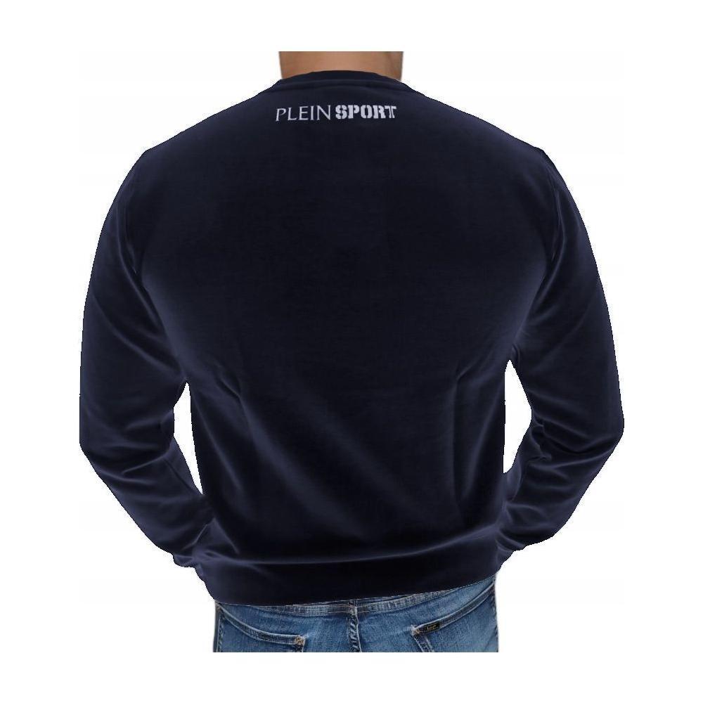 Plein Sport Blue Cotton Sweater PL-1044-XXL