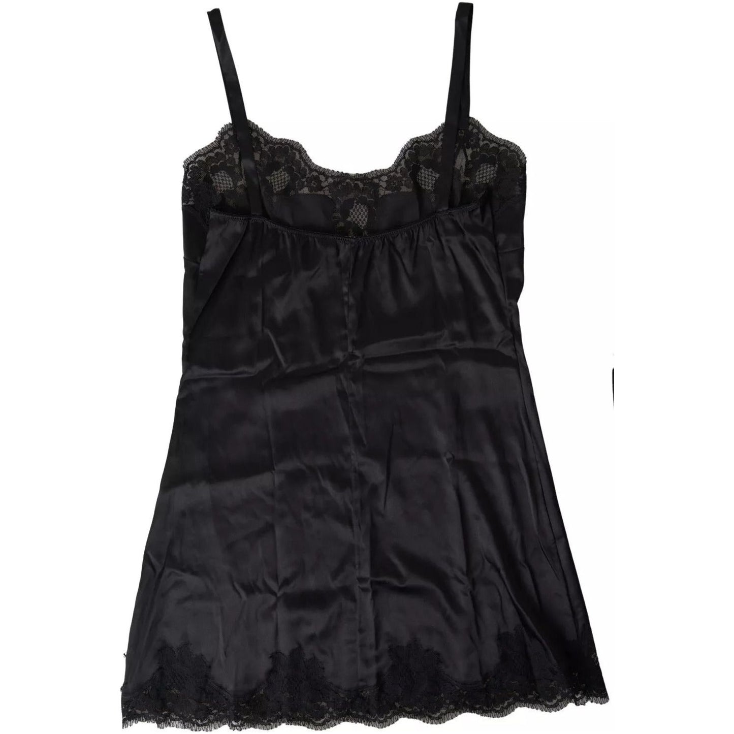 Dolce & Gabbana Black Lace Silk Sleepwear Camisole Top Underwear