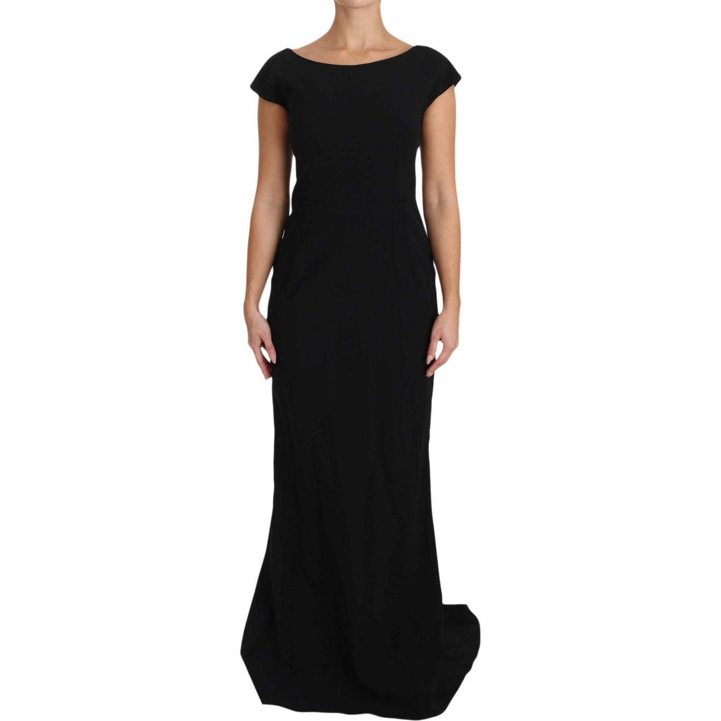 Dolce & Gabbana Black Stretch Fit Flare Gown Maxi DR1599-36