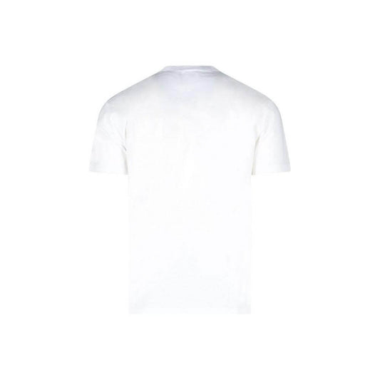 Back view of Dsquared² white cotton T-shirt, featuring a crew-neck and regular fit. Ideal for casual wear.