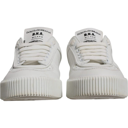 Dolce & Gabbana White Miami Leather Low Top Sneakers Shoes