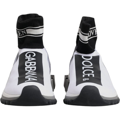 Dolce & Gabbana White Black Sorrento Socks Sneakers Shoes