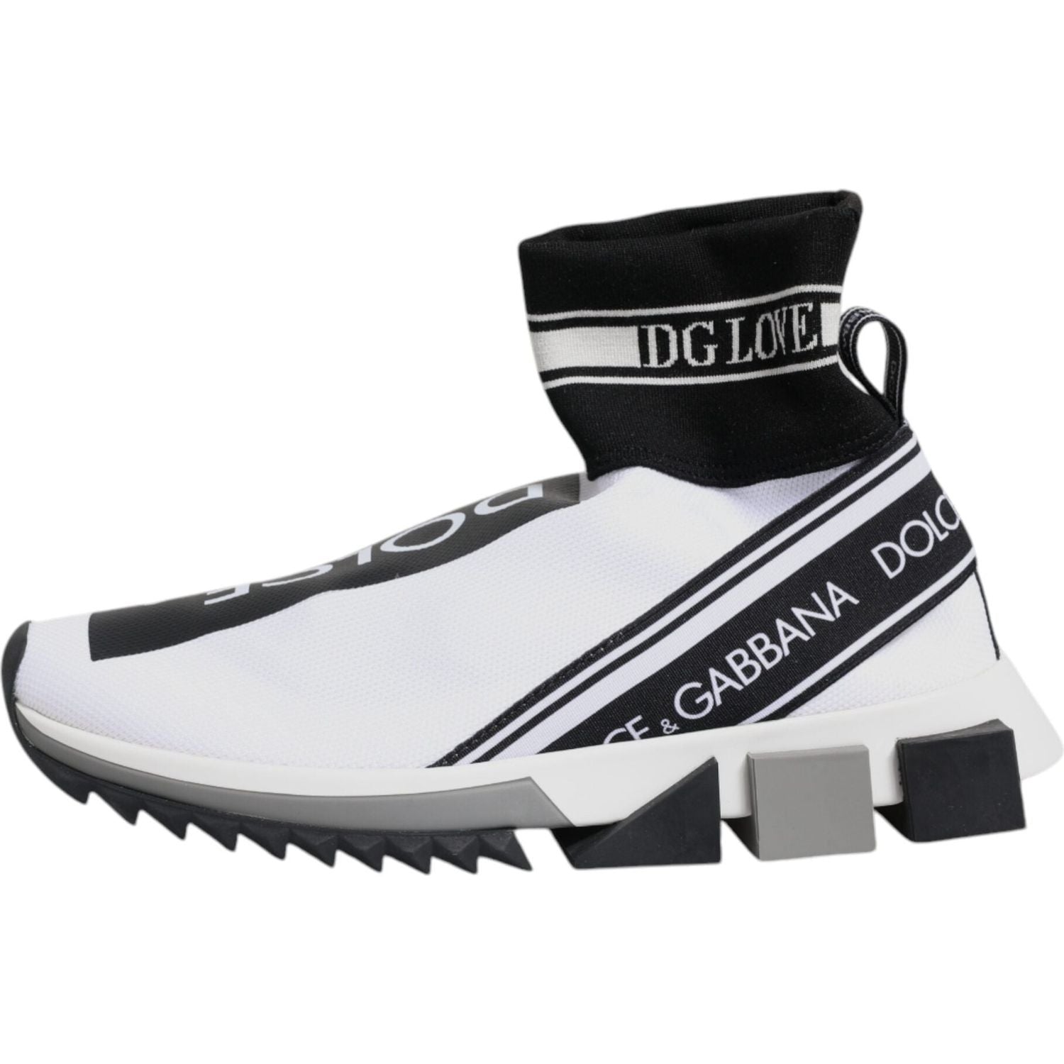 Dolce & Gabbana White Black Sorrento Socks Sneakers Shoes