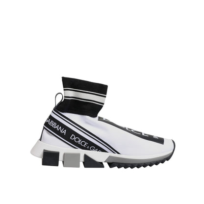 Dolce & Gabbana White Black Sorrento Socks Sneakers Shoes