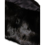 Dolce & Gabbana Black Fur Shawl Neck Wrap Cover Collar Scarf