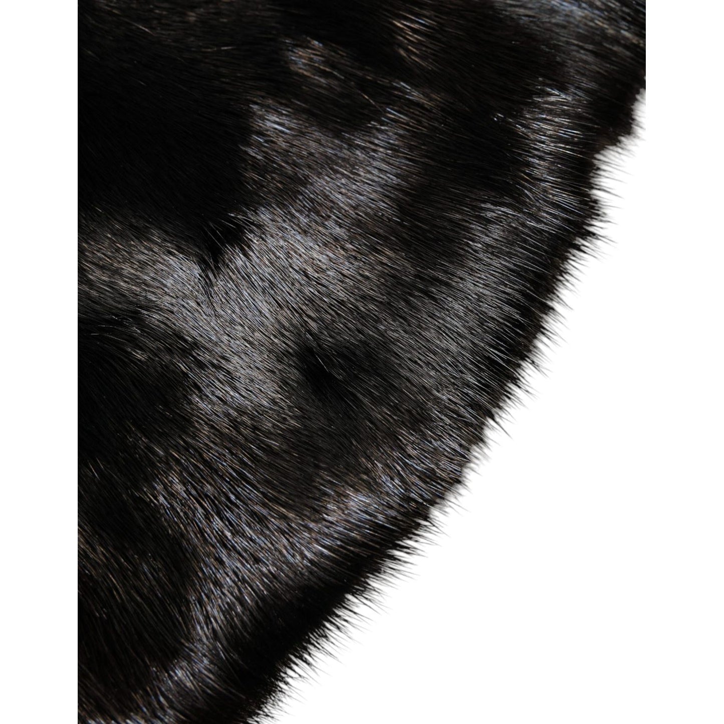 Dolce & Gabbana Black Fur Shawl Neck Wrap Cover Collar Scarf