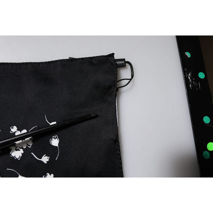 Dolce & Gabbana Black Floral Silk Square Wrap Shawl Scarf