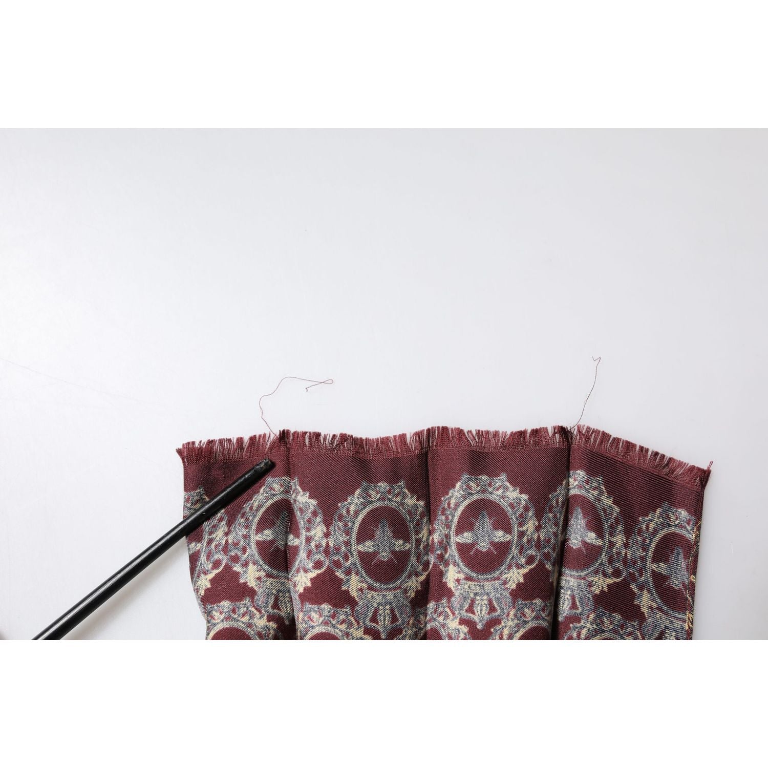 Dolce & Gabbana Bordeaux Printed Silk Neck Wrap Shawl Scarf